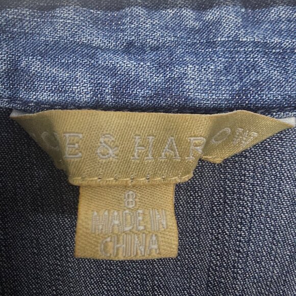 Hope & Harlow Shirt Dress Blue Denim Grunge Casual 8 NWT - Picture 6 of 9